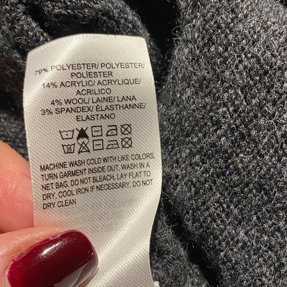 Lucky Brand Dark Gray Long Wool Blend Cardigan New With Tags - Picture 14 of 16